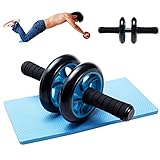 DXP Bauchtrainer Roller AB Wheel mit Knie Pad Bauchroller Fitnessworkout für die Bauchmuskeln Neu DJFL01 Blau - 5