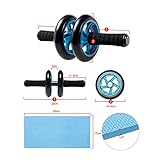 DXP Bauchtrainer Roller AB Wheel mit Knie Pad Bauchroller Fitnessworkout für die Bauchmuskeln Neu DJFL01 Blau - 6