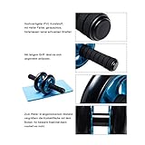 DXP Bauchtrainer Roller AB Wheel mit Knie Pad Bauchroller Fitnessworkout für die Bauchmuskeln Neu DJFL01 Blau - 8