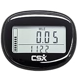 CSX Kleiner 3D Schrittzähler Fitness Aktivitätstracker mit Clip, P341, Schwarz - 3