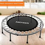 Ancheer Trampolin,Indoortrampolin,Gartentrampolin,Belastbarkeit ca. 100 kg, 6-8 stabile Füße + Sicherheitspolster rundherum,viermal gefaltet,hälfte gefaltet ,nicht gefaltet,Durchmesser Ø ca. 91-137cm - 4