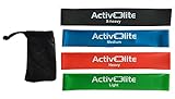 ActiveElite ✮ 4 verschiedene Fitnessbänder / Trainingsbänder / Gymnastikbänder / Übungsbänder in einem Set (Leicht, Mittel, Schwer und EXTRA-Schwer) ✮ Aus 100% Naturlatex ✮ BONUS: Transportbeutel für die Bänder - 2