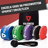 VIA FORTIS Premium Fitnessbänder mit praktischer Tasche – Klimmzug-Band für CrossFit Calisthenics oder Freeletics Workout – Resistance Band / Widerstandsband in verschiedenen Größen - 7