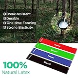 Yoassi Fitnessband 150 × 15 cm mit 4er-Set Widerstand-Bänder in 4 Zugkraftstärken Trainingsbänder aus 100% Naturlatex - 3