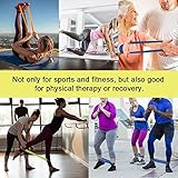 Yoassi Fitnessband 150 × 15 cm mit 4er-Set Widerstand-Bänder in 4 Zugkraftstärken Trainingsbänder aus 100% Naturlatex - 4