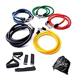 TTLIFE 11pcs yoga Bänder Widerstandsbänder Yogagurte Strap Belt Transportbeutel  Gymnastikbänder expander Latex Stretch-Widerstand-Bänder Fitnessbändern Gymnastikbänder exercise bands Yoga tension rope Loops für Yoga Pilates Reha-Sport Physio-Gymnastik Für Männer Frauen aus natürlichem Latex - 8