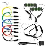 Mture Widerstandsbänder Fitnessbänder Yogagurte Strap Belt Body-Tube 100 % Naturlatex beschichtete Röhren Ideal für Heimfitness, Yoga, Pilates -11-teiliges Set - 6