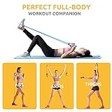 Liveup SPORTS Toning Tube Resistance Bands / Cord Pulley TPR Foam For Exercise Fitness Pilates Strength Training with Foam Handles Blue – 30lb - 2