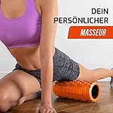 Faszien Rolle für Tiefmuskelmassage – beinhaltet die Übung Führungsbuch – Grid Design für Triggerpunkt Massage von schmerzenden Rücken- und Beinmuskulatur - 3