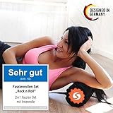 Innovative Premium „2 in 1“ Faszienrolle als Set „Rock ’n‘ Roll“ von Sportastisch :: hochwertige Massagerollen in geprüfter Qualität :: exklusiv 3 verschiedene Zonen :: unterschiedliche Härtegrade (weich bis hart), ideal für Einsteiger oder Fortgeschrittene :: 2 in 1 Angebot :: Praktische Tragetasche inklusive :: ideal zur Behandlung schmerzender oder verklebter Faszien :: optimales fasziales Training für Rücken :: inklusive 3 Jahren Sportastisch Produktgarantie - 2