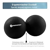 Premium Massageball Set “Deep Relax” von Sportastisch :: 2 hochwertige Massagebälle im Set: Einzelball und Duoball :: in geprüfter Qualität :: verschiedene Zonen :: mittlerer Härtegrad, ideal für Einsteiger oder Fortgeschrittene :: ideal zur Behandlung schmerzender Faszien :: optimales Training für Rücken, Wirbelsäule, Arm und Schultern: inklusive 3 Jahren Sportastisch Produktgarantie - 8