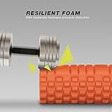 Plemo Foamroller Fitness Schaumstoffrollen Fester und Sanft Strukturierter Muskelroller für Physiotherapie / Training / Stretching und Gymnastik, Anti-Rutsch-Design (Organge) - 5