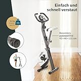 skandika Foldaway X-1000 Fitnessbike zusammenklappbar mit Multifunktionscomputer, Handpulssensoren, 8-stufige manuelle Widerstandseinstellung und Transportrollen - 3