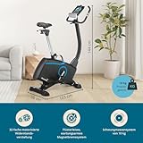 skandika Ergometer Atlantis SF-1600 mit App Steuerung und iConsole Trainingskontrolle, Körperfettmessung, 10 kg Schwungmasse, 32-stufige elektronische Widerstandseinstellung, schwarz/blau - 3