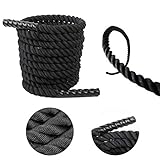 Femor 9/12/15M Schwarz Fitness Tau Trainingsseil Schlagseil Battle Rope Schlangenseil ∅ 3.8cm – mehr Stabilität - 4