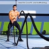 Femor 9/12/15M Schwarz Fitness Tau Trainingsseil Schlagseil Battle Rope Schlangenseil ∅ 3.8cm – mehr Stabilität - 6