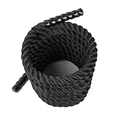 Femor 9/12/15M Schwarz Fitness Tau Trainingsseil Schlagseil Battle Rope Schlangenseil ∅ 3.8cm – mehr Stabilität - 9