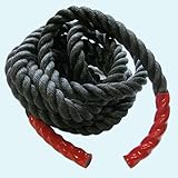 Fitness Tau Battle Rope 15 m lang 38 mm ∅ starkes Schwungseil, schwarz - 2