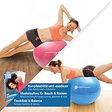 Premium Gymnastikball “Massage Gym Ball” von Sportastisch :: Yogaball mit 2 Oberflächen für ideales Fitnesstraining :: INKLUSIVE Fußpumpe :: Durchmesser 65cm :: mit Noppen für angenehmen Massageeffekt :: max. Belastung bis zu 250 kg :: kostenloses eBook :: geprüfte Markenqualität :: ideal für Einsteiger oder Profis :: Exklusives Design :: Perfekt geeignet für Zuhause oder im Büro :: inklusive 3 Jahren Sportastisch Produktgarantie - 4