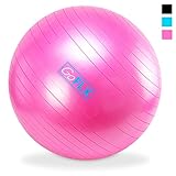 Gymnastikball, GoFLX 55cm / 65cm / 75cm Deluxe Anti Burst Fitnessball, Sitzball und Pezziball in einem - für Fitnessübungen, Yoga, Pilates oder als Bürostuhl - mit Pumpe