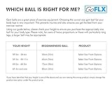 Gymnastikball, GoFLX 55cm / 65cm / 75cm Deluxe Anti Burst Fitnessball, Sitzball und Pezziball in einem – für Fitnessübungen, Yoga, Pilates oder als Bürostuhl – mit Pumpe - 3