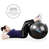 Gymnastikball, GoFLX 55cm / 65cm / 75cm Deluxe Anti Burst Fitnessball, Sitzball und Pezziball in einem – für Fitnessübungen, Yoga, Pilates oder als Bürostuhl – mit Pumpe - 4