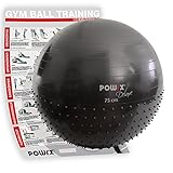 Gymnastikball mit Massage Noppen Balance Dome, Massageball 55, 65, 75 cm Anthrazit | Sitzball Fitnessball