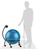 Carnegie Ball Chair – Bürostuhl-Sitzball-Kombi mit Lendenwirbelstütze, 5 bremsbare Rollen, voll höhenverstellbar, Ball separat nutzbar - 2