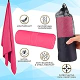 Fitness Mikrofaser Handtuch Schnelltrocknend Fitnessstudio Sporthandtuch – Reisehandtuch, Badetuch, Strandhandtuch mit Tasche – für Sport, Schwimmen, Yoga - 2