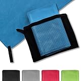 casa pura® Mikrofaser Handtuch Magic Dry | in 5 Farben und 2 Größen | schnelltrocknend | platzsparend in Netztasche unterbringbar