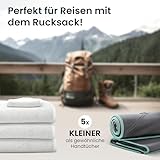 Microfaser Handtücher 2er Set von BeMaxx Outdoor + Transportbeutel – 2 Mikrofaserhandtücher groß & klein: Badetuch + Handtuch – Mikrofaser Reisehandtuch | Mikrofaserhandtuch | Sporthandtuch Reise, Sport - 3