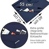 2er-Set schnelltrocknender Mikrofaser Handtücher mit EXTRA großer Reißverschluss-Ecktasche – [75x145cm & 40x60cm] – ideal als Reisehandtuch, Sporthandtuch, Yogahandtuch, Handtuch – Geeignet für Reisen, Fitness, Sport, Camping, Outdoor, Yoga… - 2