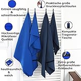 2er-Set schnelltrocknender Mikrofaser Handtücher mit EXTRA großer Reißverschluss-Ecktasche – [75x145cm & 40x60cm] – ideal als Reisehandtuch, Sporthandtuch, Yogahandtuch, Handtuch – Geeignet für Reisen, Fitness, Sport, Camping, Outdoor, Yoga… - 4