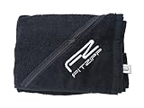 Fitzipp-Towel + wasserabweisende Reißverschluss Tasche 21x21cm, Fitness Handtuch 50x100 cm, schwarz