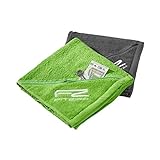 Fitzipp-Towel + wasserabweisende Reißverschluss Tasche 21x21cm, Fitness Handtuch 50x100 cm, grau