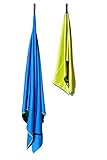 2er Set Mikrofaser Handtuch mit Tasche zur Aufbewahrung von Wertsachen schnelltrocknend ultraleicht ideal für Sport Freizeit Camping Reisen Geeignet für viele Sportarten Schwimmen Fitness Gym Bodybuilding Laufen Joggen Yoga Pilates Fussball leicht zu verstauen (160x80cm und 108x40cm) - 2