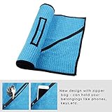 dyzd Mehrzweck-Gym Handtücher, Hohe Qualität Sport Handtuch, Mikrofaser Walf Checks Material, praktische Tragetasche aus Mesh 25 x 110 cm – Für Sport, Golf, Fitness, Camping und Strand, Reisen - 5