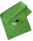 Fitzipp-Towel + wasserabweisende Reißverschluss Tasche 21x21cm, Fitness Handtuch 50×100 cm, grün - 3