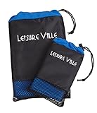 Leisure Ville 2x Mikrofaser Handtuch groß, klein (140x90cm/80x45cm) mit 2x Beutel; Reisehandtuch, Sporthandtuch, Camping - 5