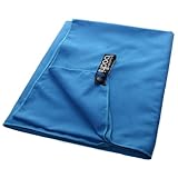 Microfaser Handtuch 130cm x 80cm – Packtowl / Camping / Yoga / Sportstücher – Microfibre travel towel (Blue / Blau) - 4