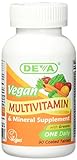Deva, Vegan Multivitamin & Mineral Supplement mit Grünen, einmal täglich, 90 Dragees