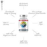 V Multi Spezial: 90 Multivitamin + Multimineral Kapseln – 22 Vitamine & Mineralien mit Extra Ginkgo Biloba & Ginseng in optimaler Bioverfügbarkeit für Körper und Geist – Qualität Made in Germany (1x74g) - 3