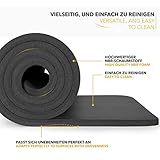 TRESKO Fitnessmatte Yogamatte Pilatesmatte Gymnastikmatte TÜV SÜD-geprüft in 6 Farbvarianten / Maße 185cm x 60cm in 2 Stärken / Phthalates-getestet / NBR Schaumstoff / hautfreundlich, anschmiegsam, kälteisolierend - 3