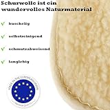 Schurwollmatte KHF Natur 1300gr. umsäumt, Schurwollmatte ca.1300gr. Gesamtgewicht/m² (Florgewicht ca.700 g/m²) eingefasst mit Webband (100% Polyester) Pflege: Schurwollmatte: handwaschbar mit einer milden Flüssigwaschsubstanz - 3