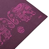 Yogamatte der LEELA COLLECTION, aubergine, bedruckt mit pinkem Design-Print „Elephants/Mandala“, Sticky Mat - 2