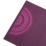 Yogamatte der LEELA COLLECTION, aubergine, bedruckt mit pinkem Design-Print „Elephants/Mandala“, Sticky Mat - 3