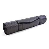 Yoga-Matte extra-dick extra-breit XXL Gymnastikmatte Fitnessmatte Pilates-Matte mit Tragegurt 190 x 102 x 1,5 cm schwarz - 6