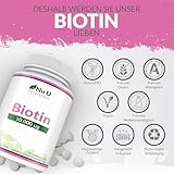 Biotin Haarwuchs – Ergänzungsmittel, 365 Tabletten (Versorgung für ein ganzes Jahr) Nu U hochdosiertes Biotin 10,000 mcg, Vitamin B7 für gesunde Haare, Nägel und Haut – für Vegetarier geeignet - 6