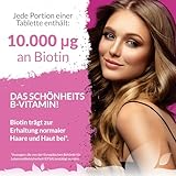 Biotin Haarwuchs – Ergänzungsmittel, 365 Tabletten (Versorgung für ein ganzes Jahr) Nu U hochdosiertes Biotin 10,000 mcg, Vitamin B7 für gesunde Haare, Nägel und Haut – für Vegetarier geeignet - 7