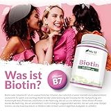 Biotin Haarwuchs – Ergänzungsmittel, 365 Tabletten (Versorgung für ein ganzes Jahr) Nu U hochdosiertes Biotin 10,000 mcg, Vitamin B7 für gesunde Haare, Nägel und Haut – für Vegetarier geeignet - 9